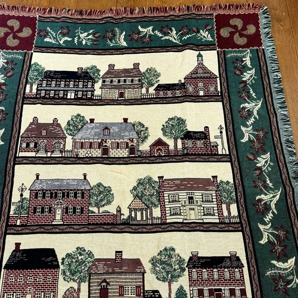Bob Timberlake Old Salem Coionial Village Afghan Throw Blanket Vintage 70